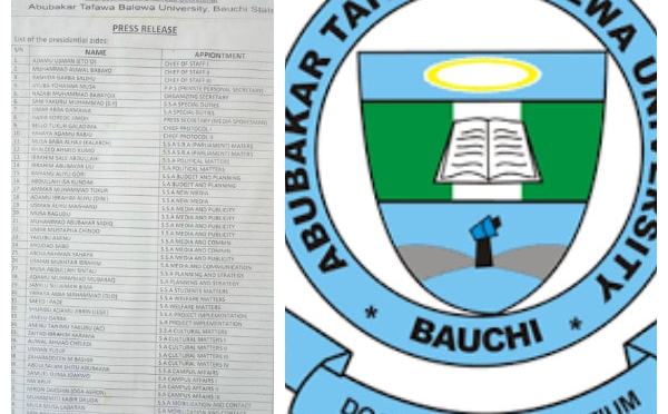 SUG PRESIDENT OF ATBU APPOINTS 226  AIDES (110 SPECIAL AND 116 PERSONAL ASSISTANTS)
